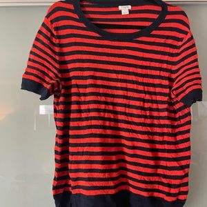 Jcrew 100% cotton knit striped top size L